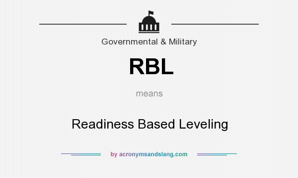 What does RBL mean? It stands for Readiness Based Leveling