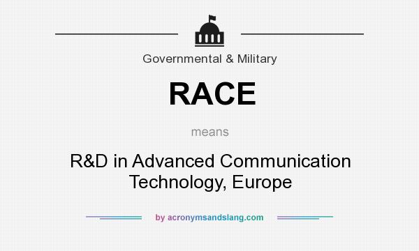 What does RACE mean? It stands for R&D in Advanced Communication Technology, Europe