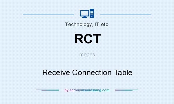 What does RCT mean? It stands for Receive Connection Table