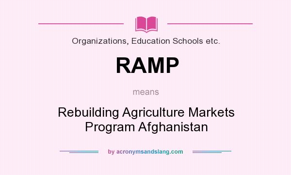 What does RAMP mean? It stands for Rebuilding Agriculture Markets Program Afghanistan