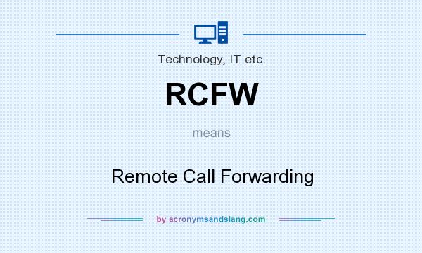 What does RCFW mean? It stands for Remote Call Forwarding