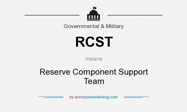 What does RCST mean? It stands for Reserve Component Support Team