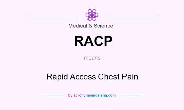 What does RACP mean? It stands for Rapid Access Chest Pain