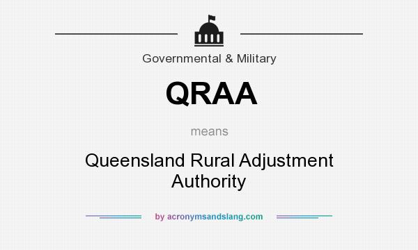 What does QRAA mean? It stands for Queensland Rural Adjustment Authority