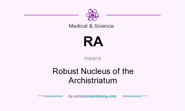 What does RA mean? It stands for Robust Nucleus of the Archistriatum