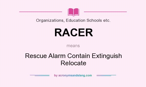 What does RACER mean? It stands for Rescue Alarm Contain Extinguish Relocate