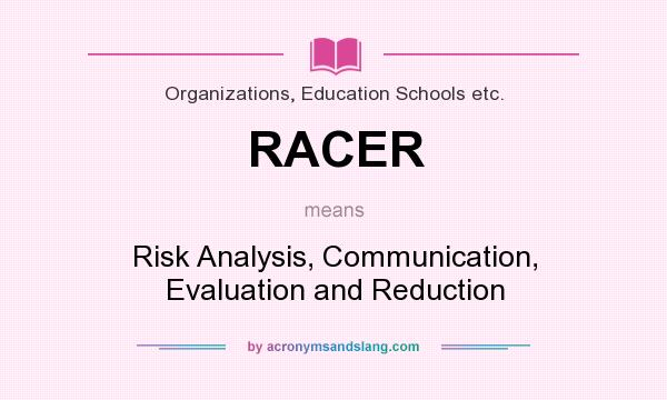 What does RACER mean? It stands for Risk Analysis, Communication, Evaluation and Reduction