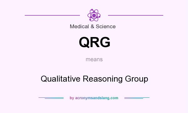 What does QRG mean? It stands for Qualitative Reasoning Group