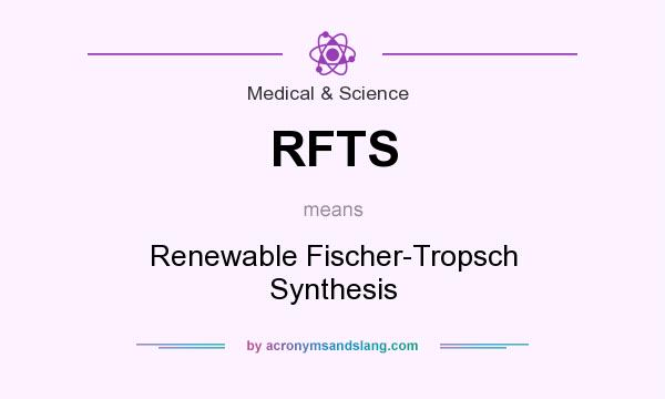What does RFTS mean? It stands for Renewable Fischer-Tropsch Synthesis