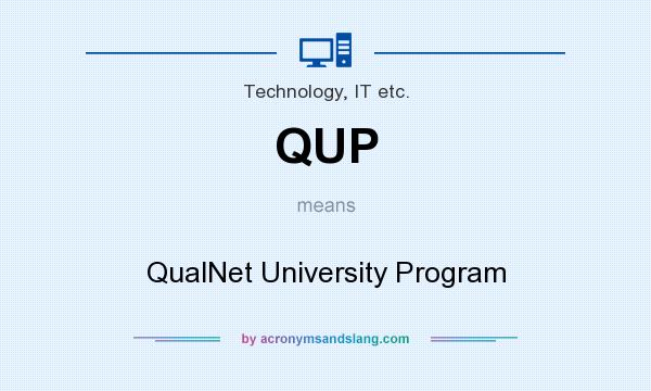 What does QUP mean? It stands for QualNet University Program