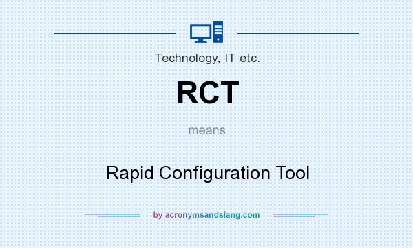 What does RCT mean? It stands for Rapid Configuration Tool
