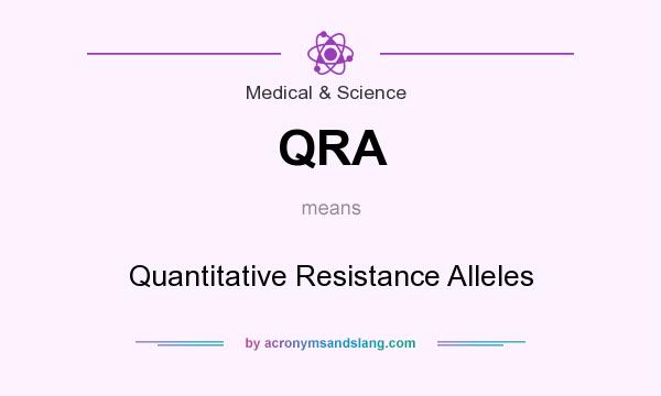 What does QRA mean? It stands for Quantitative Resistance Alleles