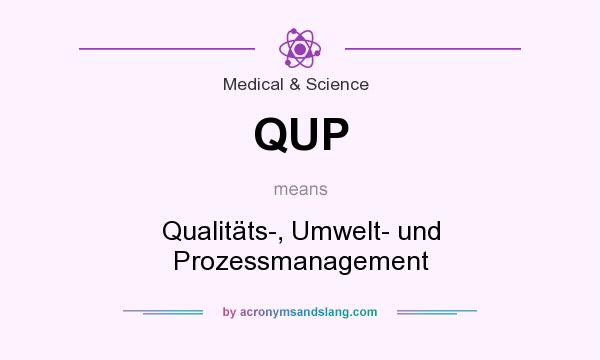 What does QUP mean? It stands for Qualitäts-, Umwelt- und Prozessmanagement