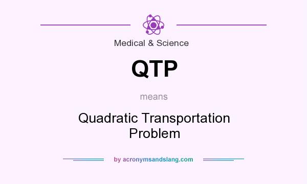 What does QTP mean? It stands for Quadratic Transportation Problem