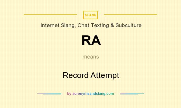 What does RA mean? It stands for Record Attempt