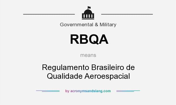 What does RBQA mean? It stands for Regulamento Brasileiro de Qualidade Aeroespacial
