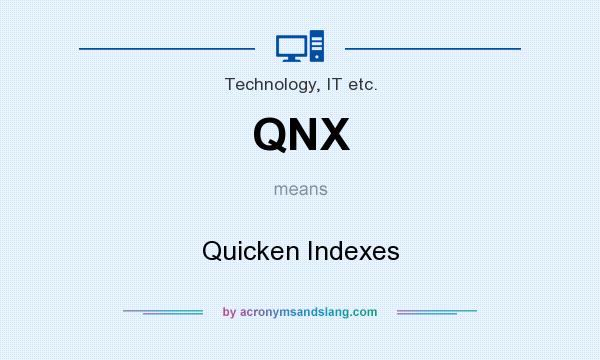 What does QNX mean? It stands for Quicken Indexes