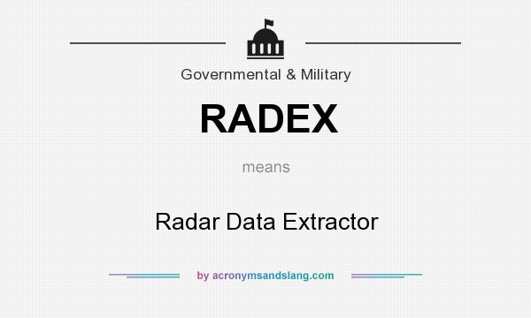 What does RADEX mean? It stands for Radar Data Extractor