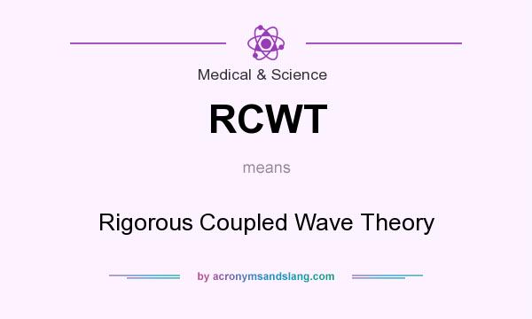What does RCWT mean? It stands for Rigorous Coupled Wave Theory