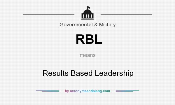 What does RBL mean? It stands for Results Based Leadership