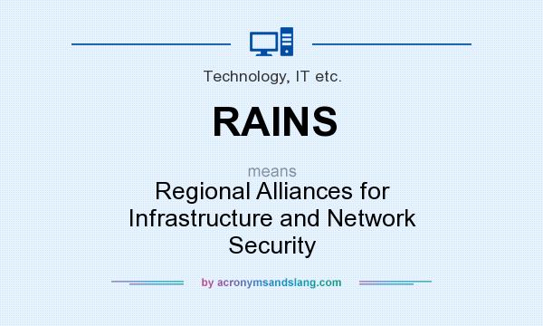 What does RAINS mean? It stands for Regional Alliances for Infrastructure and Network Security