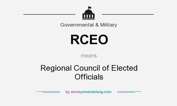 What does RCEO mean? It stands for Regional Council of Elected Officials