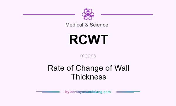 What does RCWT mean? It stands for Rate of Change of Wall Thickness