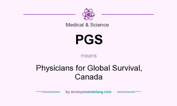 What does PGS mean? It stands for Physicians for Global Survival, Canada