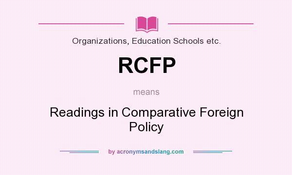 What does RCFP mean? It stands for Readings in Comparative Foreign Policy