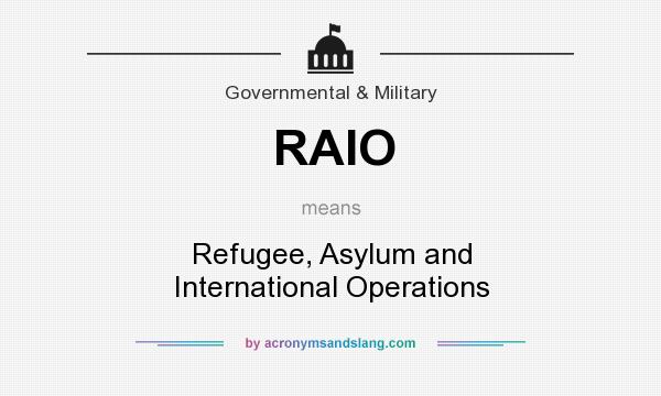 What does RAIO mean? It stands for Refugee, Asylum and International Operations