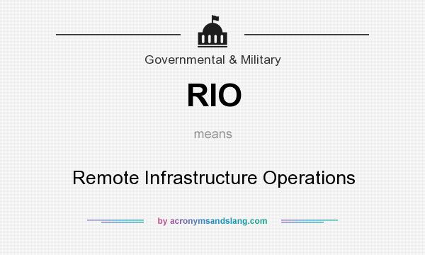 What does RIO mean? It stands for Remote Infrastructure Operations