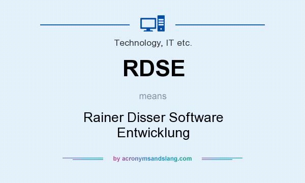 What does RDSE mean? It stands for Rainer Disser Software Entwicklung