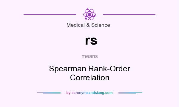 What does rs mean? It stands for Spearman Rank-Order Correlation