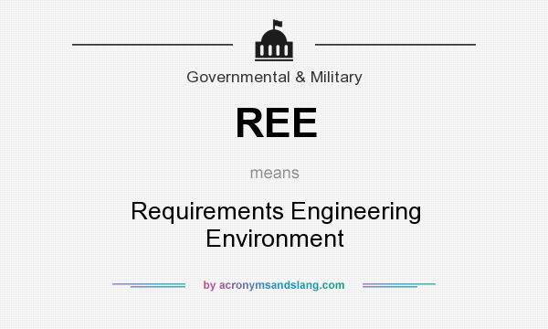 What does REE mean? It stands for Requirements Engineering Environment