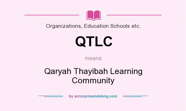 What does QTLC mean? It stands for Qaryah Thayibah Learning Community