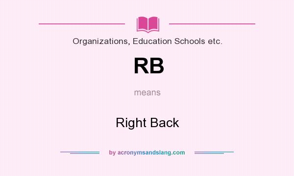 What does RB mean? It stands for Right Back