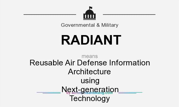 What does RADIANT mean? It stands for Reusable Air Defense Information Architecture using Next-generation Technology