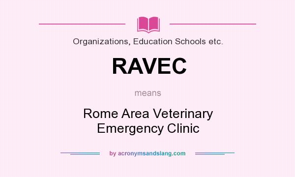 What does RAVEC mean? It stands for Rome Area Veterinary Emergency Clinic