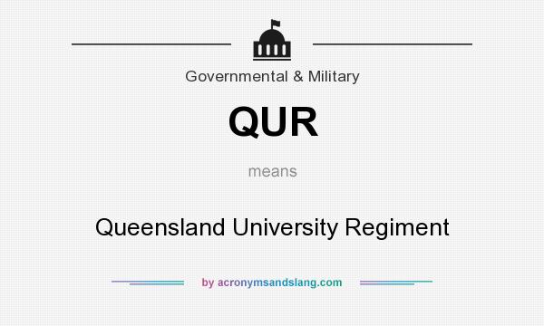 What does QUR mean? It stands for Queensland University Regiment