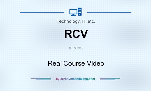What does RCV mean? It stands for Real Course Video