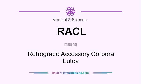 What does RACL mean? It stands for Retrograde Accessory Corpora Lutea