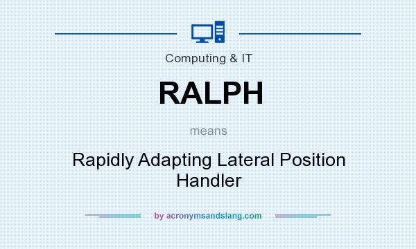 What does RALPH mean? It stands for Rapidly Adapting Lateral Position Handler