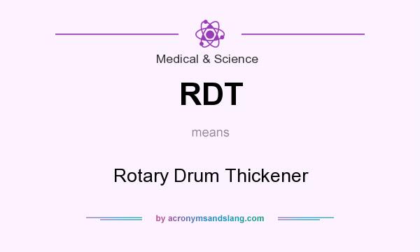 What does RDT mean? It stands for Rotary Drum Thickener