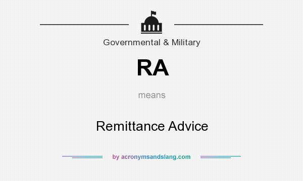 What does RA mean? It stands for Remittance Advice