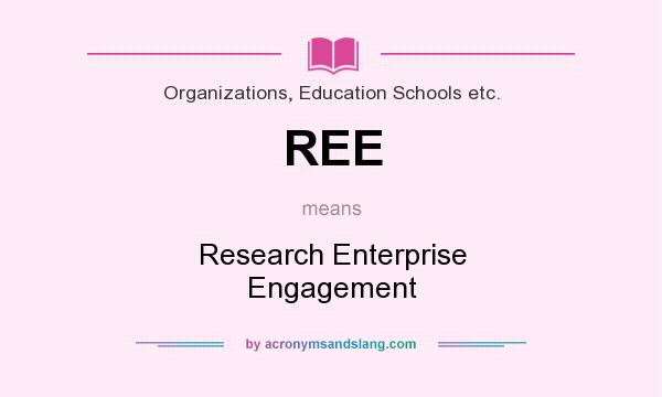 What does REE mean? It stands for Research Enterprise Engagement