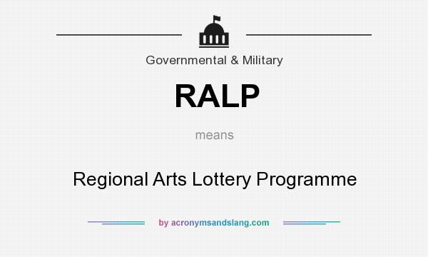 What does RALP mean? It stands for Regional Arts Lottery Programme