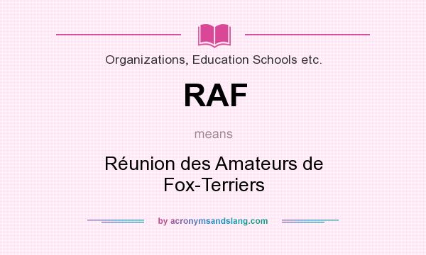 What does RAF mean? It stands for Réunion des Amateurs de Fox-Terriers
