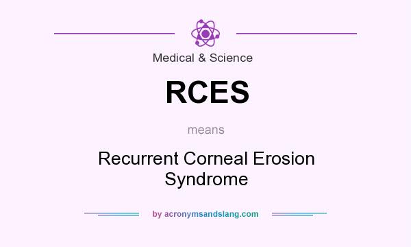 What does RCES mean? It stands for Recurrent Corneal Erosion Syndrome