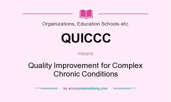What does QUICCC mean? It stands for Quality Improvement for Complex Chronic Conditions