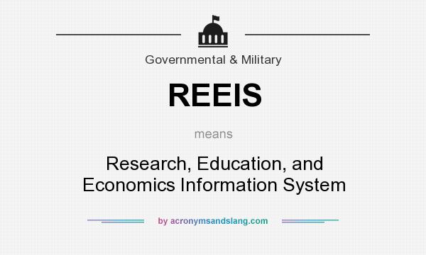 What does REEIS mean? It stands for Research, Education, and Economics Information System